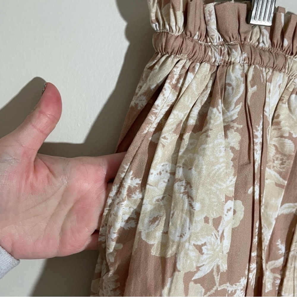 LoveShackFancy Cream Floral Mini Skirt (Dusty Pink Base) - Picture 4 of 8